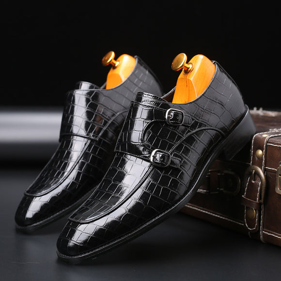 Classic Crocodile Pattern Men Business Shoes( 💥Over $89+ ,Code SAVE10🛒)