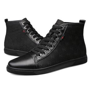 Men's Genuine Leather High Top Business Shoes