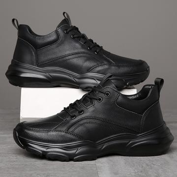 Men Leather Casual Platform Shoes