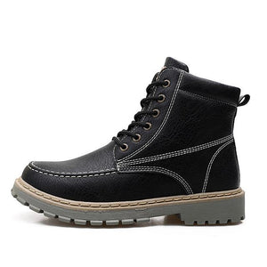 Men Leather Casual Military High Top Boots ( 💥Over $89+ ,Code SAVE10🛒)