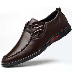 Men Lace-up Leather Business Loafers