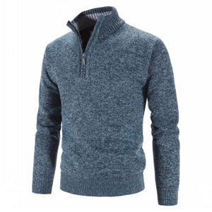 Mens Solid Color Casual Sweater