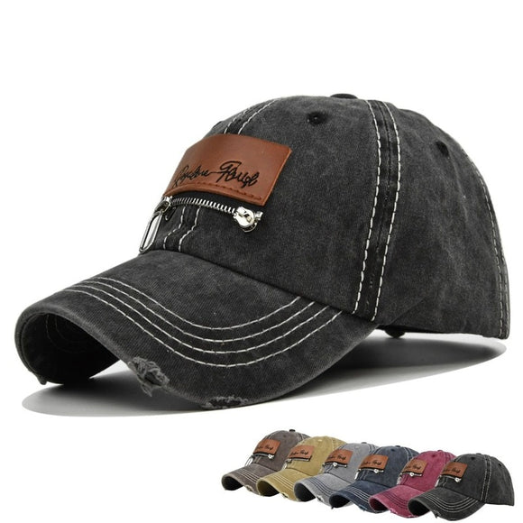Men Casual Patched Zipper Retro Caps Sun Hats ( 💥Over $89+ ,Code SAVE10🛒)