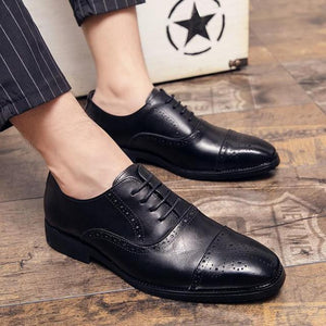 Men Splicing Lace Up Leather Shoes
