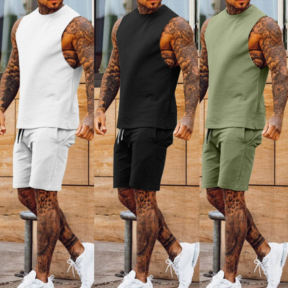 Mens 2-piece Beach Sleeveless Shirts Sets ( 💥Over $89+ ,Code SAVE10🛒)