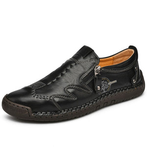 Men Flats Leather Driving Shoes