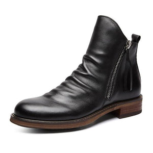Men Leather High-top British Style Boots