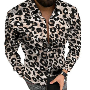 2023 New Fashion Men Leopard Shirt