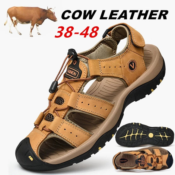 New Genuine Cow Leather Non Slip Sandals