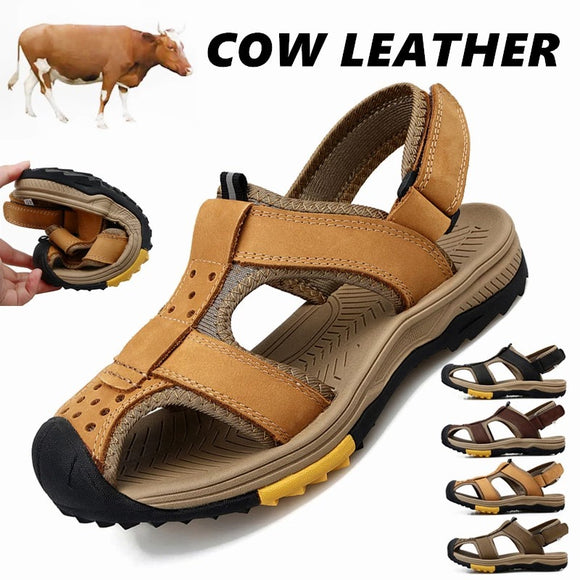 Men Summer Genuine Cow Leather Sandals