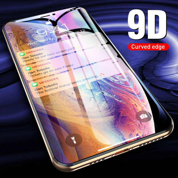Full Cover Protective Glass For iPhone X XS Max 7 8 6 6S Plus