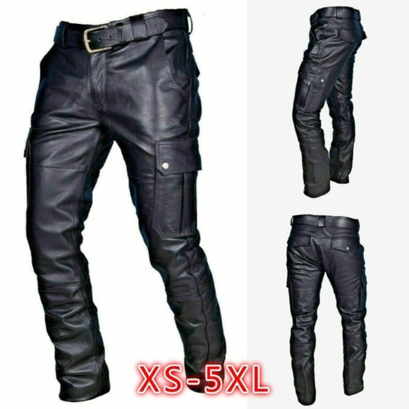 Men Pu Casual Leather Pants