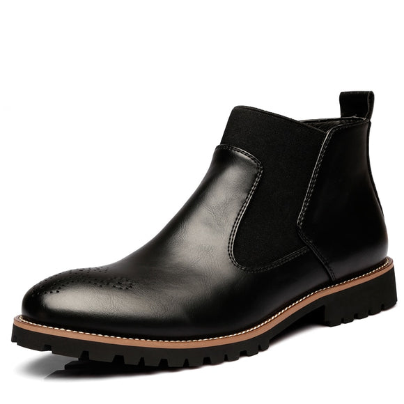 Men Leather Ankle Chelsea Boots
