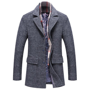 Double Collar Casual Business Wool Coat