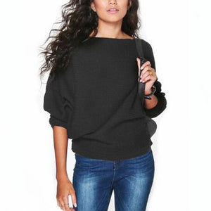 Women Solid Loose Casual Sweater
