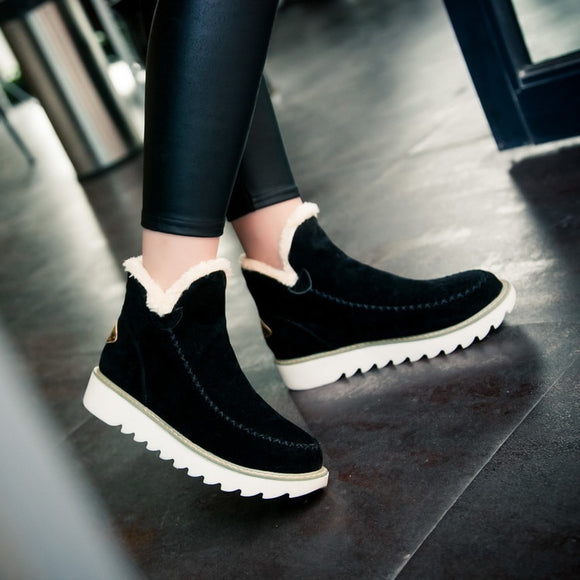 Women Round Toe Ankle Boots