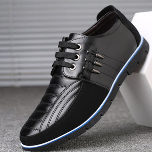 Men Leather Casual Flats Shoes