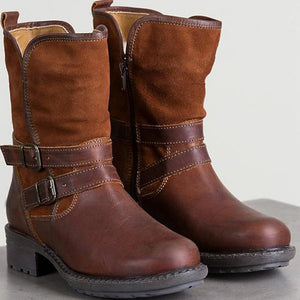 Woman Waterproof Buckle Zipper Boots ( 💥Over $89+ ,Code SAVE10🛒)