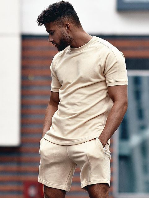 Men Tracksuits Sleeve T-shorts And Sport Suits