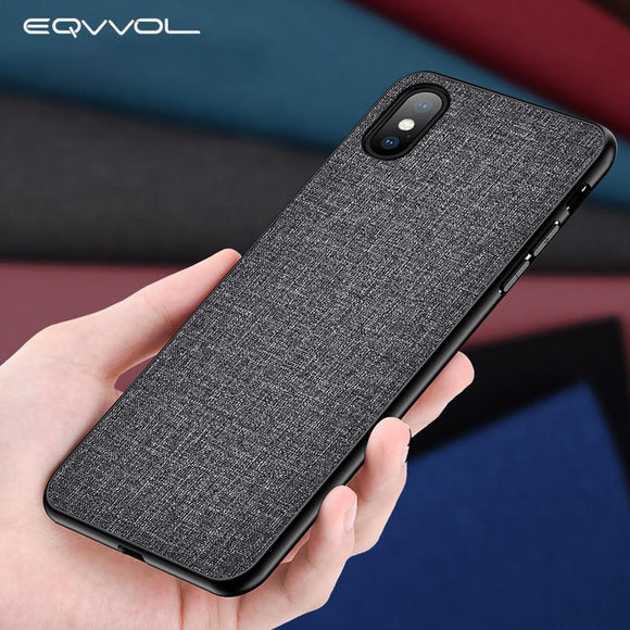 Luxury Silicone Ultra Thin Canvas Texture Phone Case For iPhone XS max XR XS X 8 7 6 6s Plus
