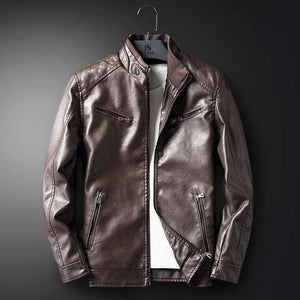 Men Bomber PU Leather Jacket ( 💥 $10 OFF OVER $89 🛒)