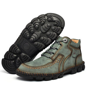 Fashion Men Split Leather Comfortable Ankle Boots