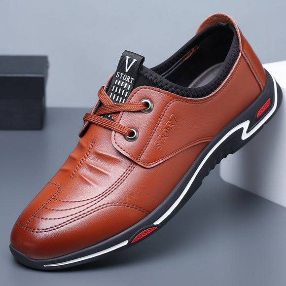 Men Leather Casual Soft Driving Shoes