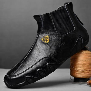 Men Casual Lace-up Leather Boots
