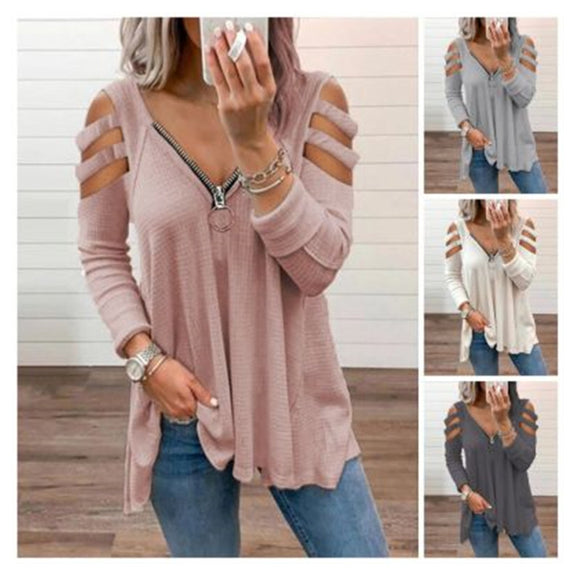 Female Hollow Out Solid Top Loose