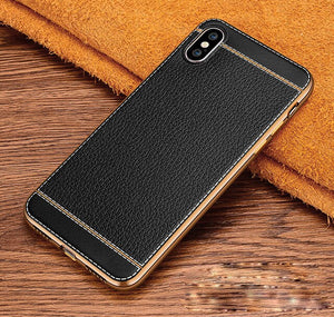 Soft Silicone plating Leather Case for iPhone 11 Pro Max