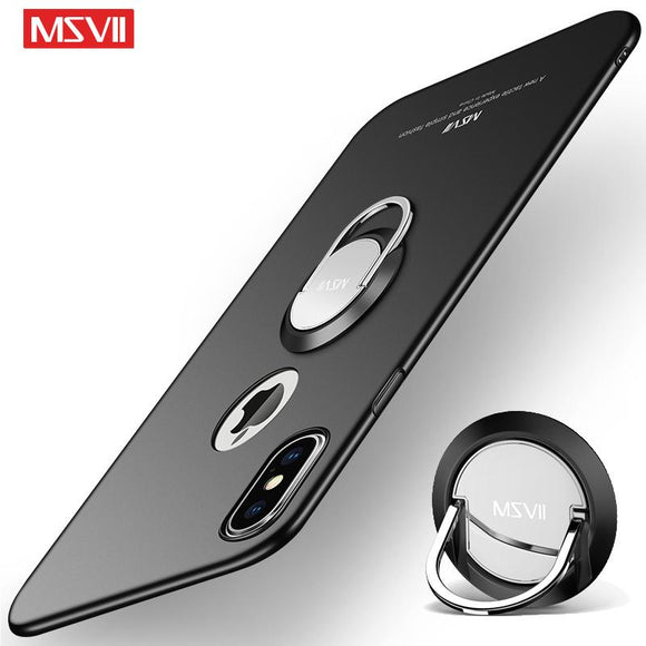 Luxury Ultra Slim Shockproof Armor Magnetic Ring Holder Case For iPhone X XR XS MAX 8 7 6S 6 Plus