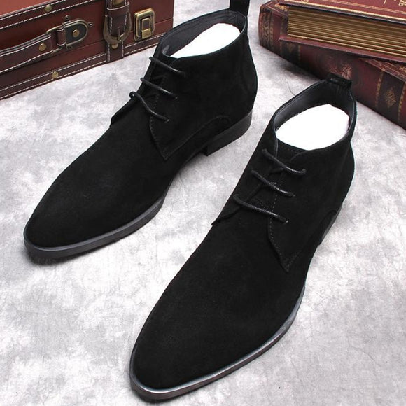 Men Genuine Leather Suede Chelsea Boots