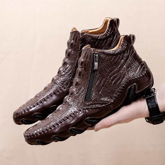 New Men Warm Plush Handmade Boots
