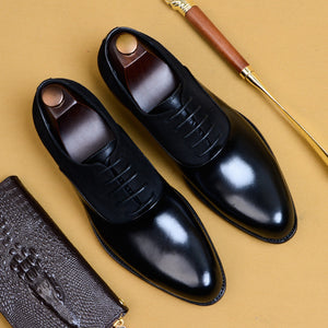 Lace Up Men Genuine Leather Business Shoes