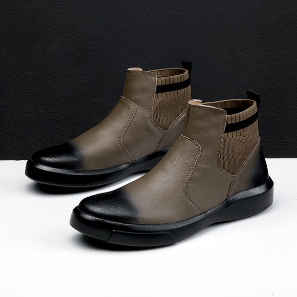 New Keep Warm Leather Ankle Boots