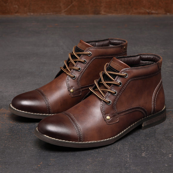 Men Retro Leather Chelsea Boots