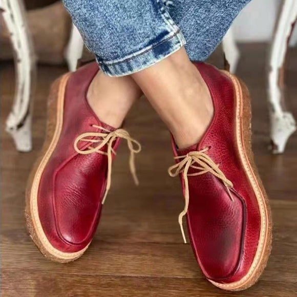 Women Flat Heels Laces Up Casual Shoes   ( 💥Over $89+ ,Code SAVE10🛒)