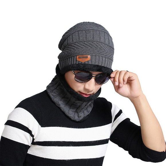 Knitted Beanie Hats Scarf Set