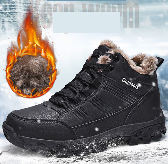 Men Waterproof Warm Fur Snow Boots