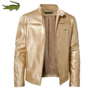 Men's Fashion Print Leather Jacket