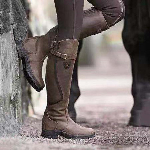 Ladies Pu Leather Retro Casual Boots
