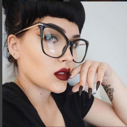Women Sexy Oversized Metal Frame Brand Designer Optical EyeGlasses