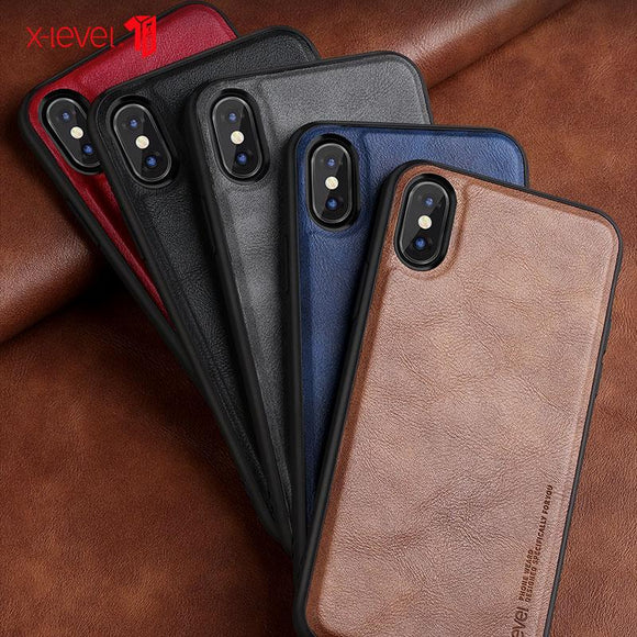 Luxury Leather Business Case For iPhone X XR XS Max