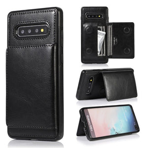 Retro Leather Card Slot Holder Wallet Case For Samsung Galaxy S10 E S20 Ultra S9 S8 Note 8 9 10 Plus