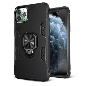 Luxury Shockproof Armor Ring Holder Phone Case For iPhone 12  Magnetic Car PC Hard TPU Cover