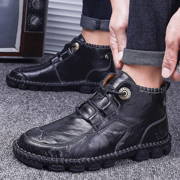 Men Leather Ankle Boots