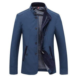Men Business Casual Stand Collar Jacket