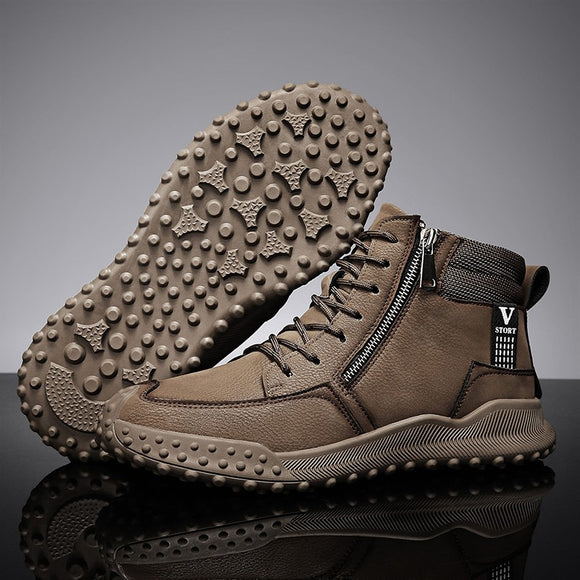 Men Leather Warm Non Slip Boots