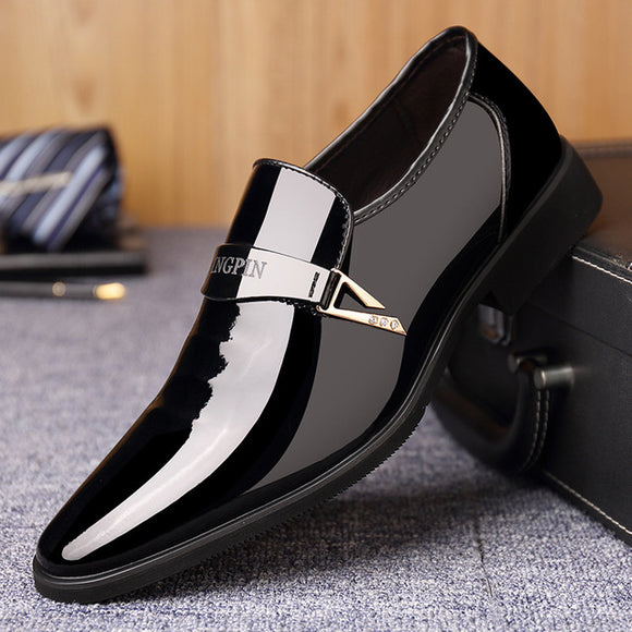 Men Patent Leather Oxford Shoes