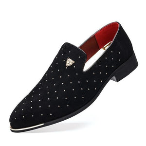 Men Suede Leather Rivets Loafers